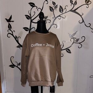Brown 'Coffee + Jesus' Sweatshirt